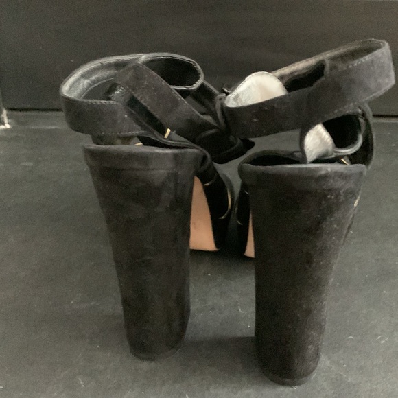 Stuart Weitzman slits suede platform black size 8m - Picture 2 of 9